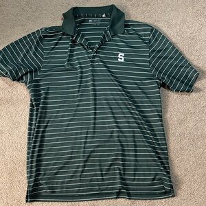 Gear For Sports Dark Green Striped Polo